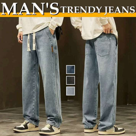 💎 ¡60% DE DESCUENTO! Jeans rectos holgados para hombre: corte moderno, tejido suave y ajuste cómodo para cualquier ocasión 👖🔥